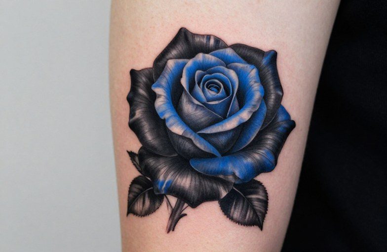 Black And Blue Rose Tattoo Meaning: Mystery, Sorrow, and Rebirth