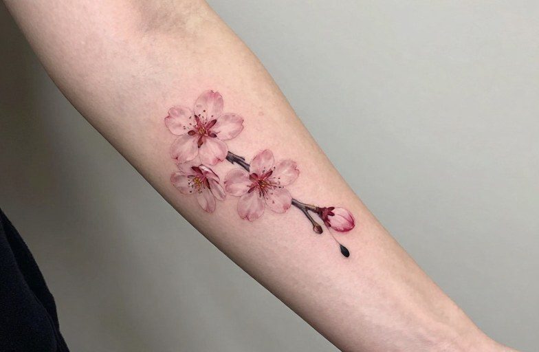 Cherry Blossom Arm Tattoo Meaning: Transience, Beauty & Strength