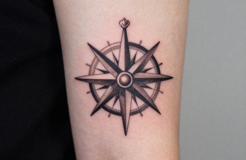 Compass Flower Tattoo Meaning: Direction & Growth Combined