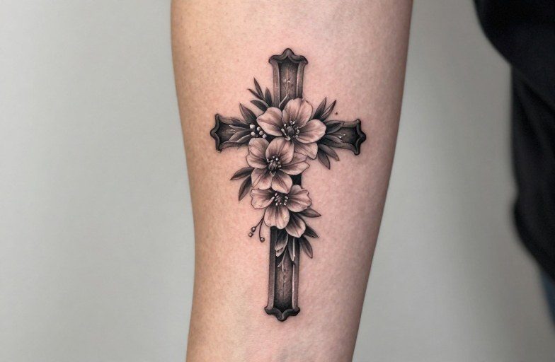 Cross With Flowers Tattoo Meaning: Symbolism & Design Guide
