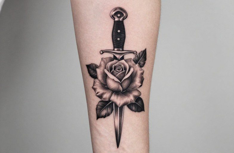 Dagger And Rose Tattoo: Love, Betrayal, and Balance