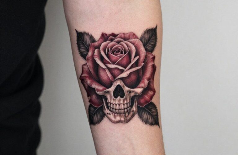 Death Rose Tattoo Meaning: Mortality, Beauty & Contrast