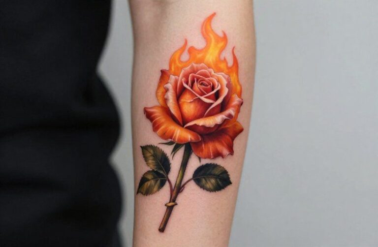 Fire Rose Tattoo Meaning: Symbolism, Design, and Placement Guide