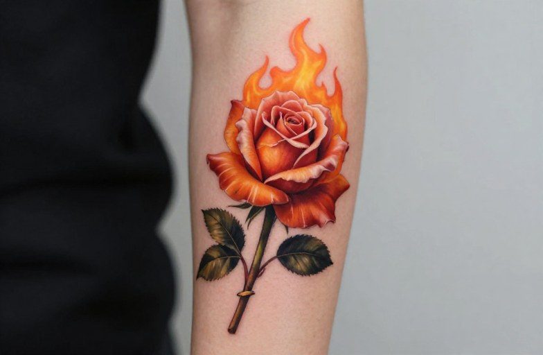 Fire Rose Tattoo Meaning: Symbolism, Design, and Placement Guide