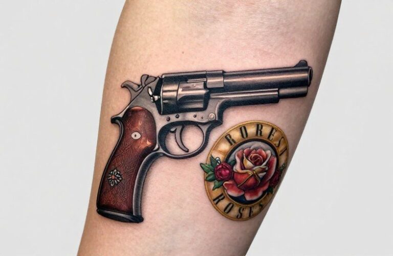 Gun And Roses Tattoo Meaning: Power, Beauty And Contrast