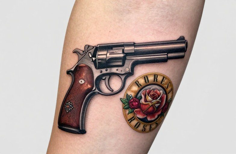 Gun And Roses Tattoo Meaning: Power, Beauty And Contrast