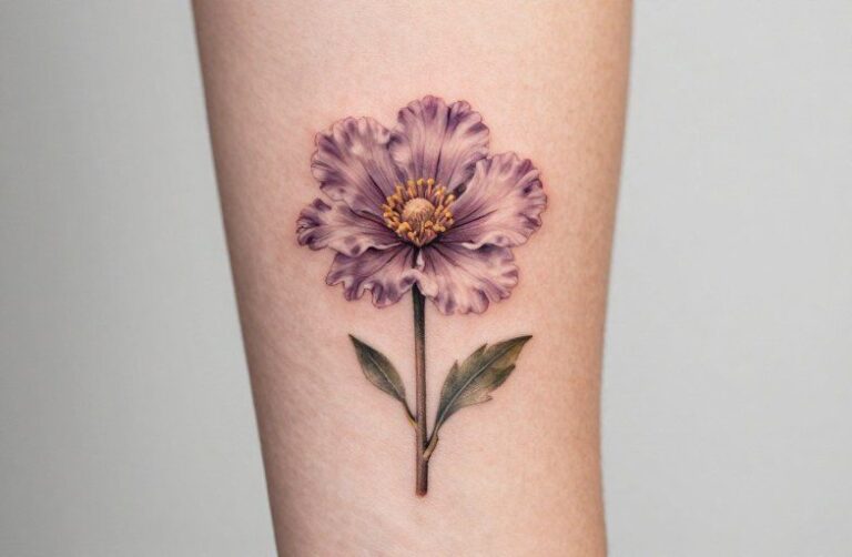May And July Birth Flower Tattoo Meaning: Lily And Larkspur
