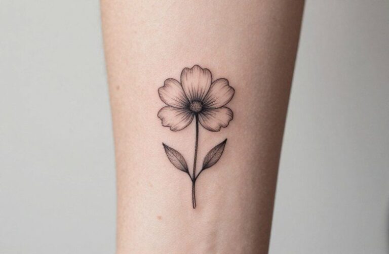Minimalist Simple Flower Tattoo Ideas