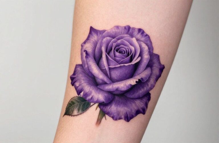 Purple Rose Tattoo Meaning: Royalty, Mystery, and Enchantment