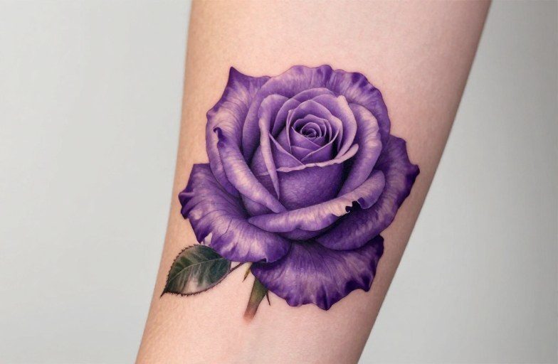 Purple Rose Tattoo Meaning: Royalty, Mystery, and Enchantment