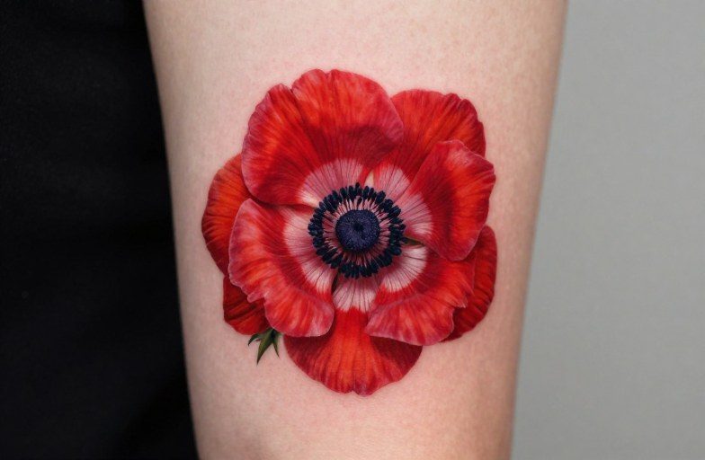 Red Anemone Flower Tattoo Meaning: Love, Loss & Protection