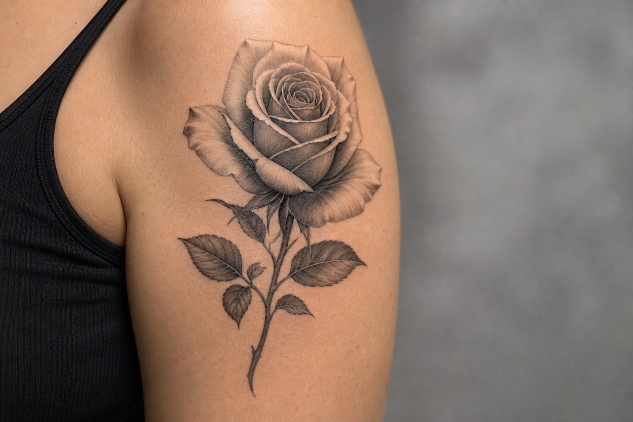 Rose Flower Tattoo Meaning: Love, Secrecy & Balance