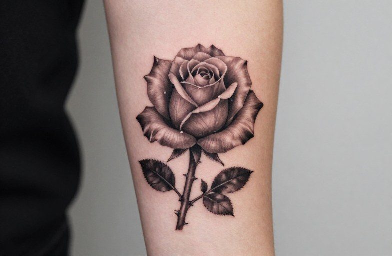 Rose With Thorns Tattoo Meaning: Beauty, Pain & Protection