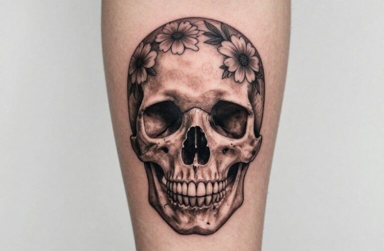 Skull With Flowers Tattoo Meaning: Life, Death, and Rebirth