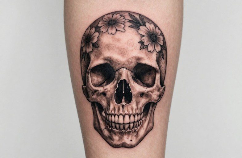 Skull With Flowers Tattoo Meaning: Life, Death, and Rebirth