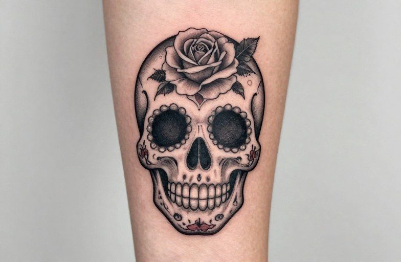 Sugar Skull With Roses Tattoo Meaning: Life, Death & Beauty