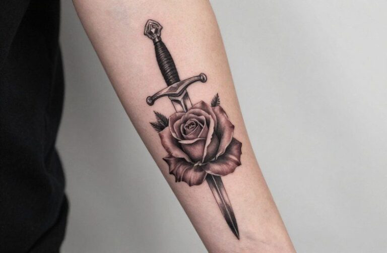 Sword And Rose Tattoo Meaning: Love, Conflict & Balance