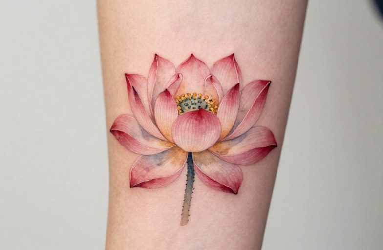Watercolor Lotus Flower Tattoos: A Realistic Style Guide