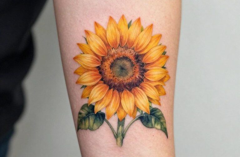 Watercolor Sunflower Tattoos: A Realistic Style Guide