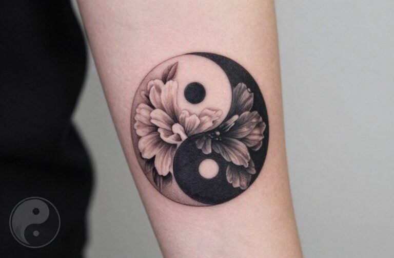 Yin Yang Flower Tattoo Meaning: Balance, Growth & Duality
