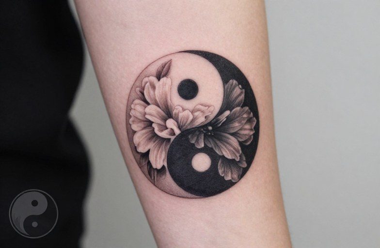 Yin Yang Flower Tattoo Meaning: Balance, Growth & Duality
