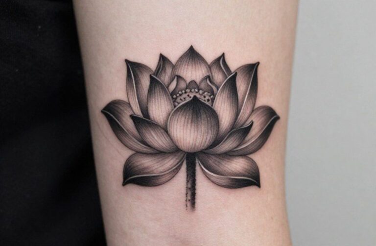 Black And Grey Lotus Tattoo Meaning: Symbolism & Design Guide