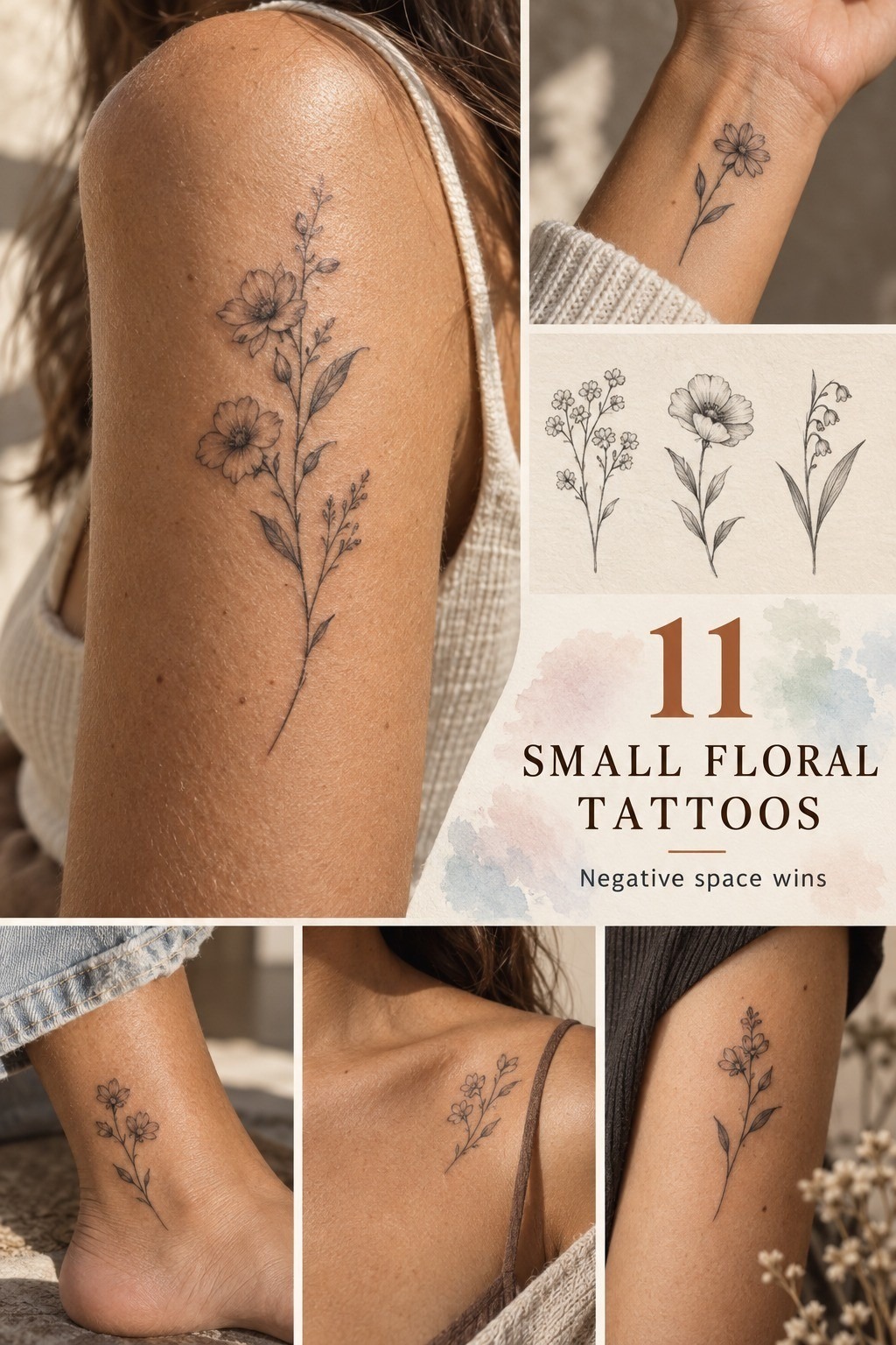 11 Small Floral Tattoos That Heal Clean and Age Well