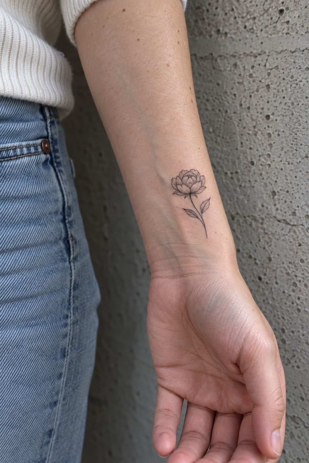 Tiny Birth Flower Tattoo on the Wrist