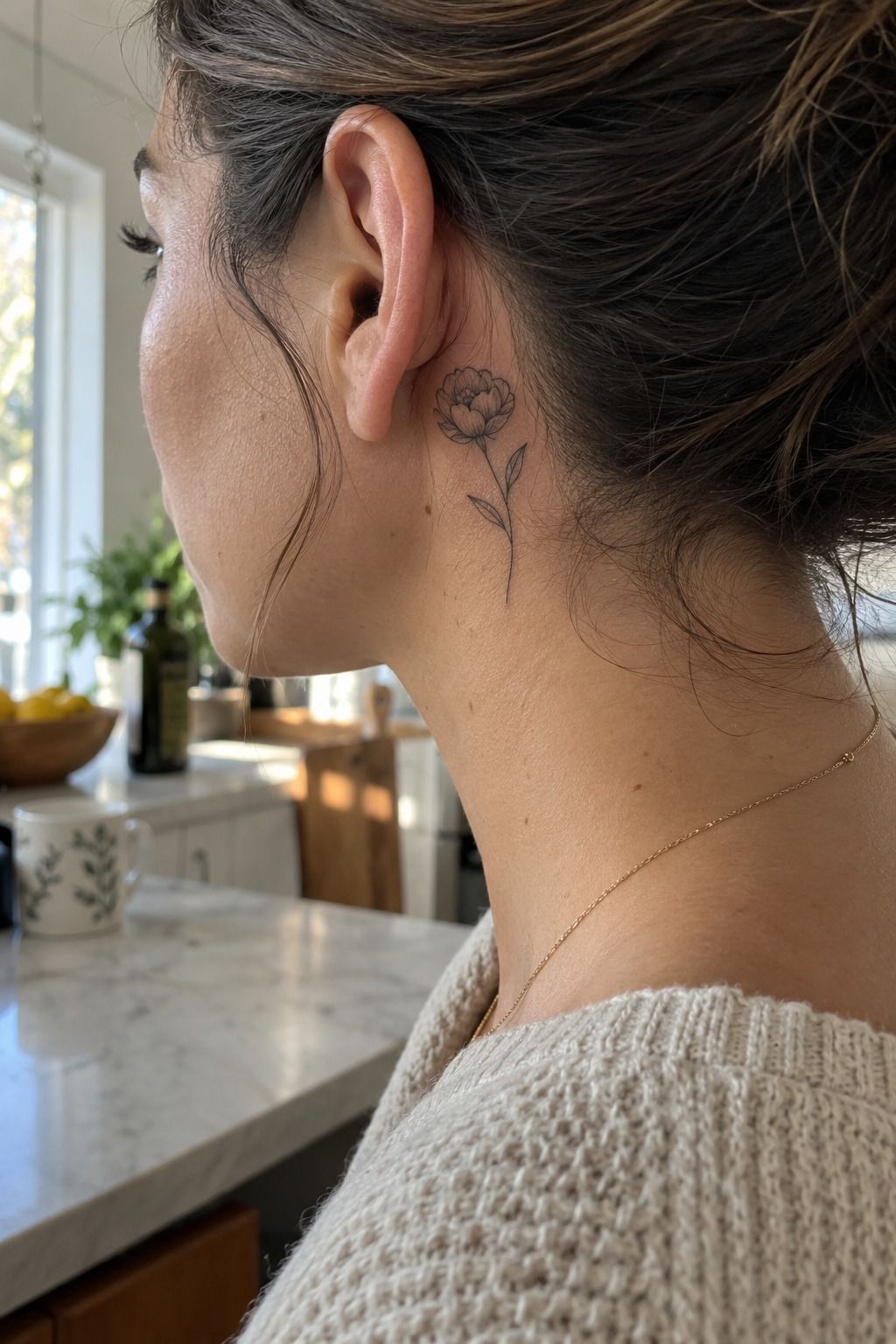 Can a Fine-Line Flower Work Behind the Ear?