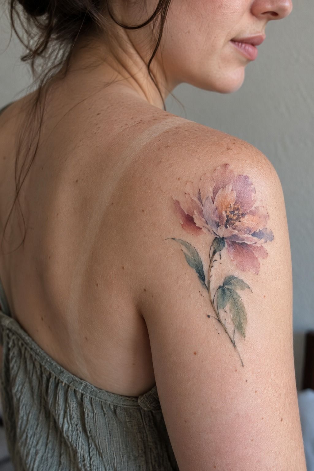 Watercolor Birth Flower on the Shoulder