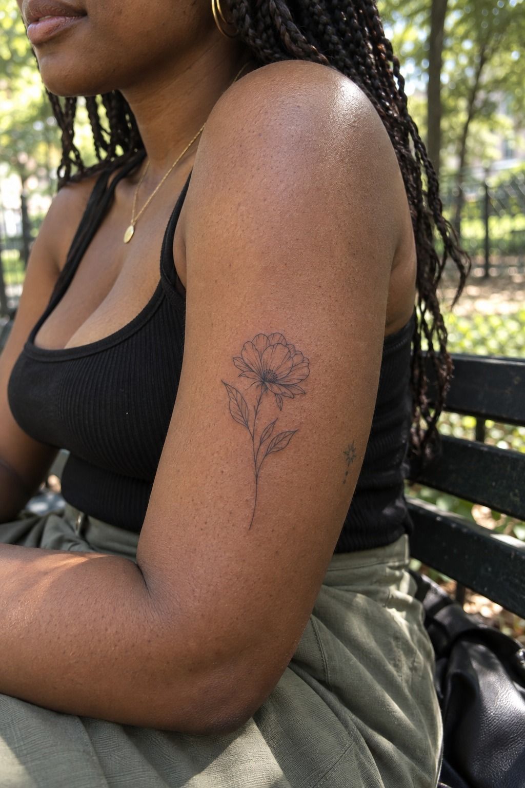 A Delicate Bouquet on the Upper Arm