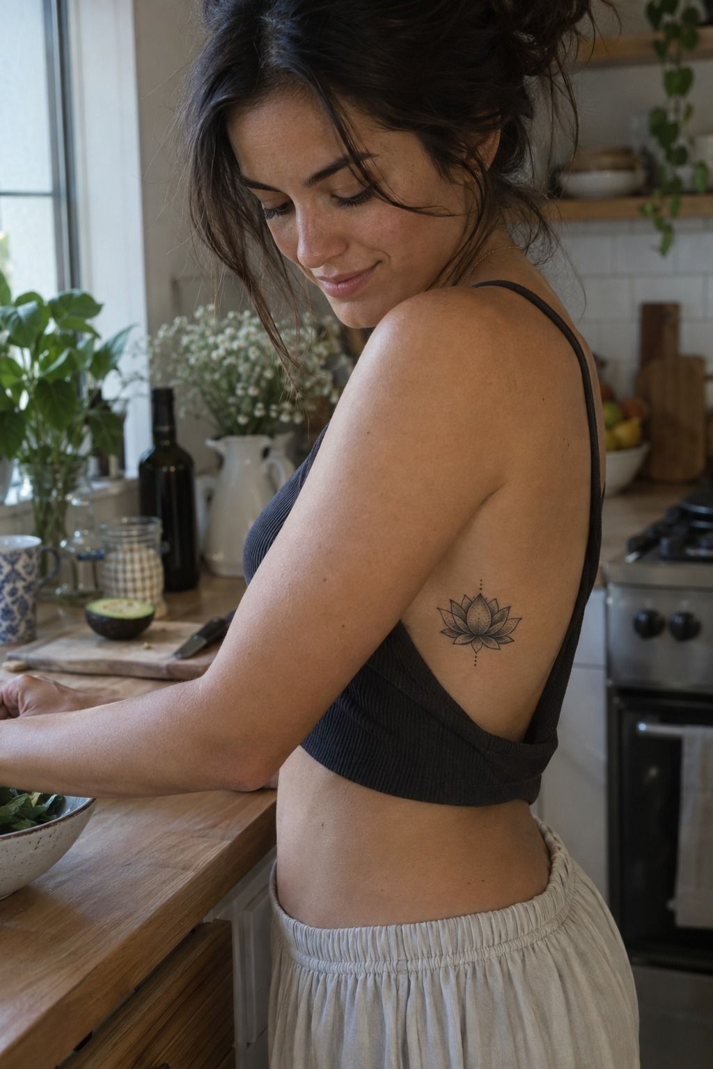 Dotwork Gives the Rib Lotus a Gritty Edge