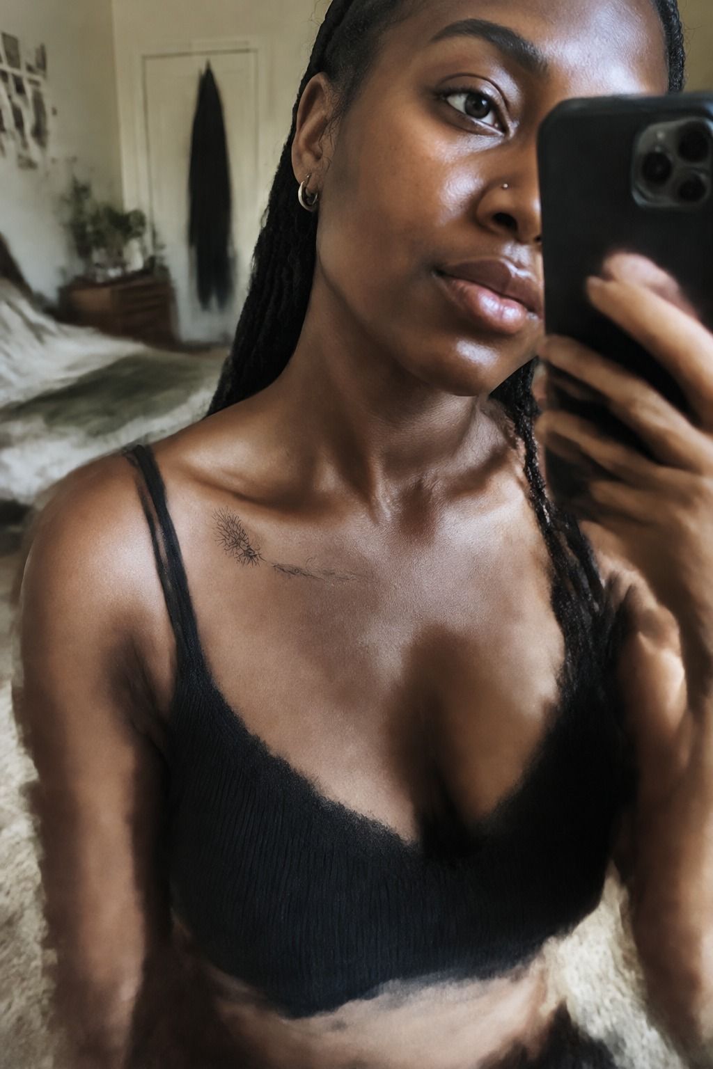 Follow the Collarbone With a Delicate Sunflower
