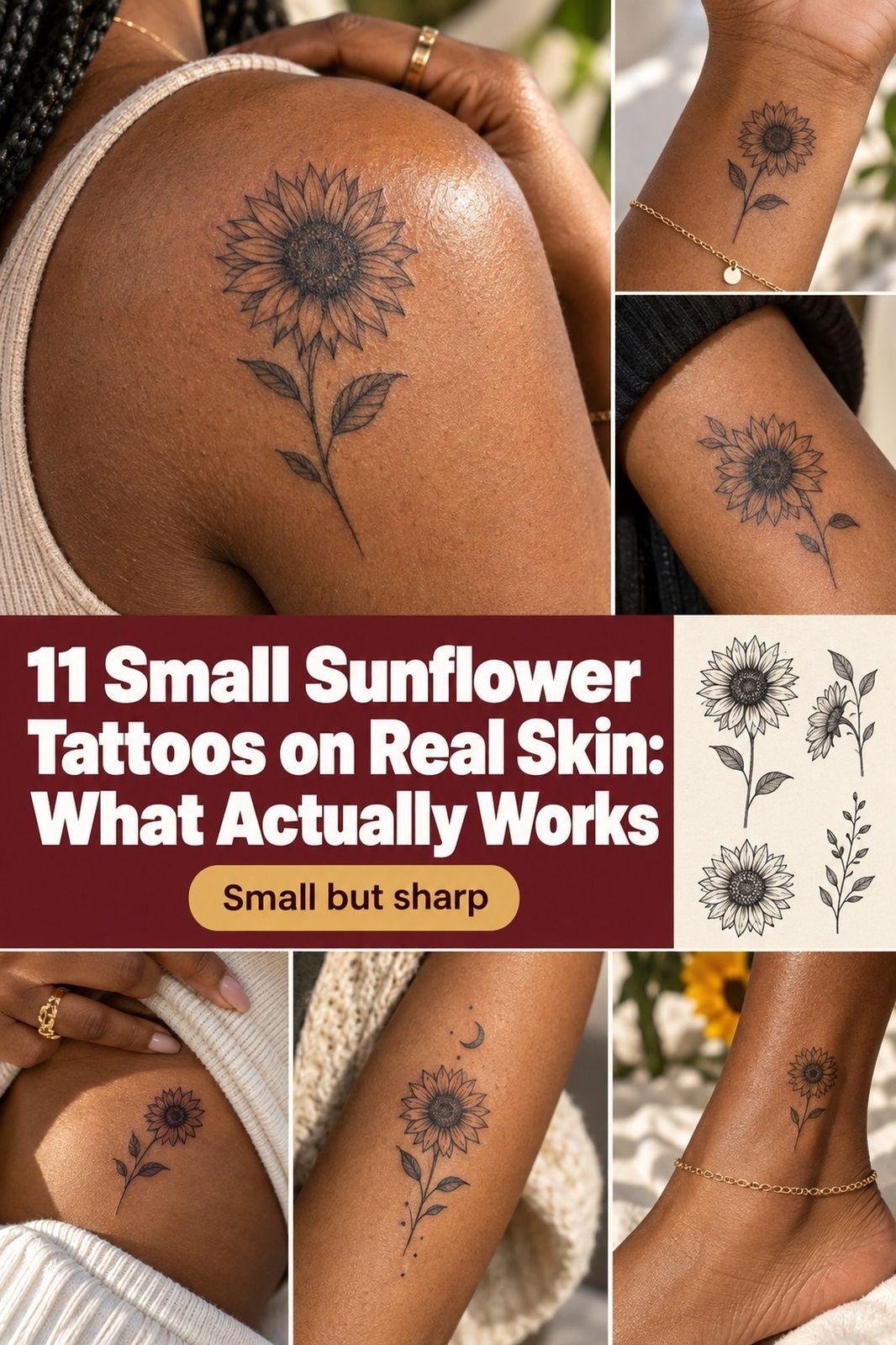 11 Small Sunflower Tattoos That Stay Crisp for Years