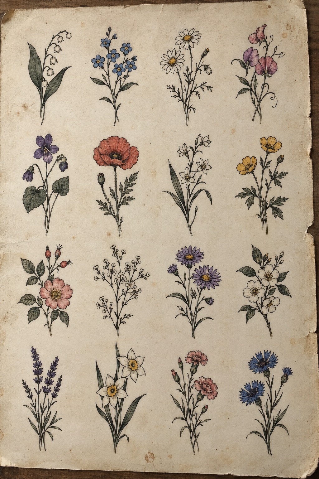 Small Floral Tattoos With Birth Flowers