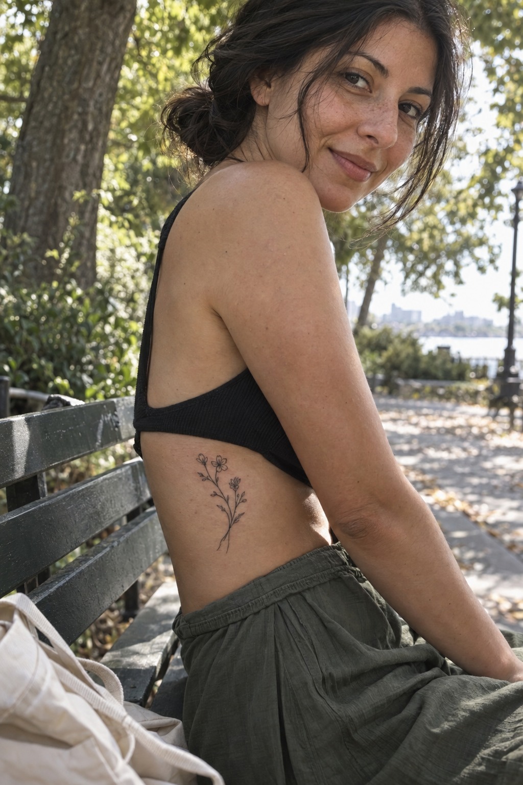 Small Floral Tattoos In Delicate Single Needle