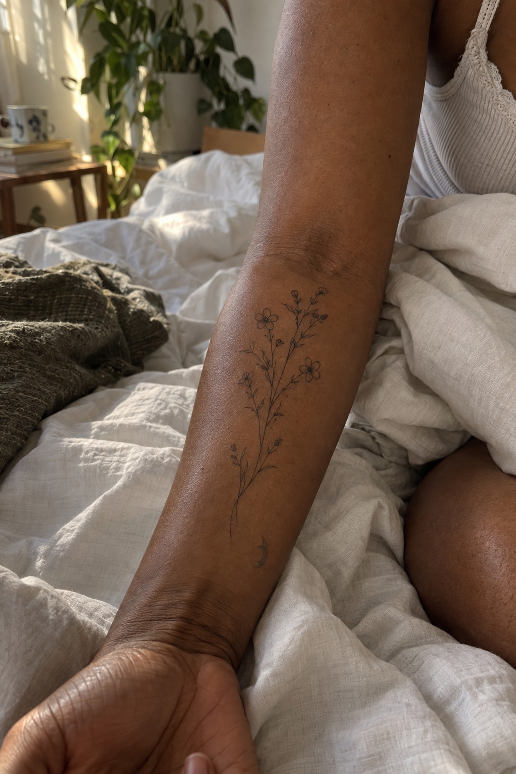 Small Floral Tattoos With Unique Negative Space