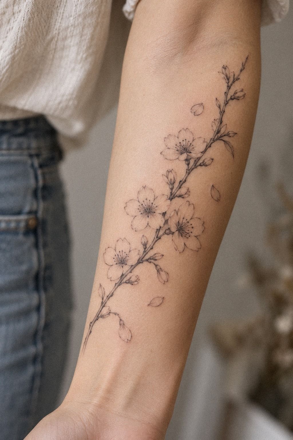 Behind the Ear: A Quiet Cherry Blossom Statement