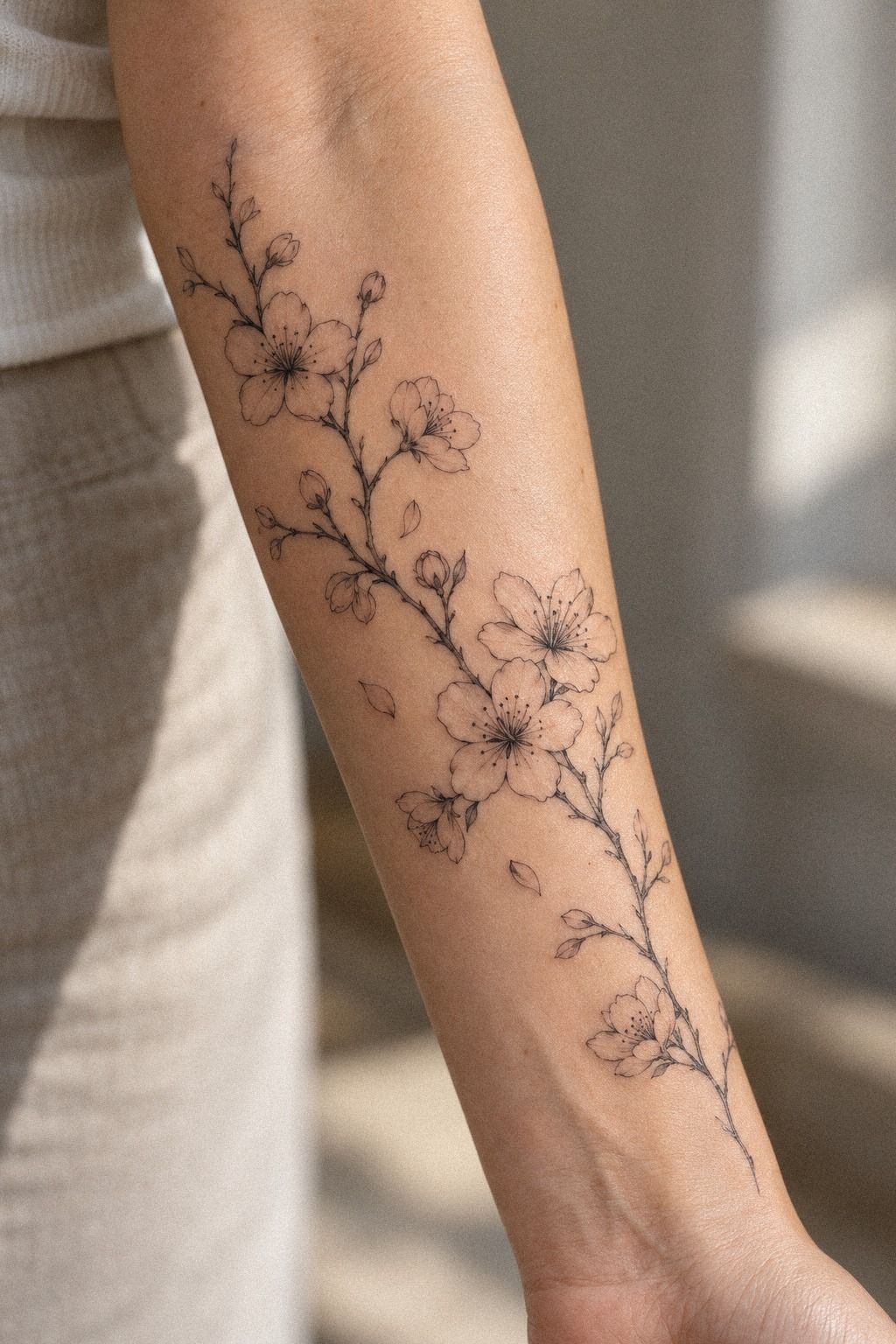 Watercolor Shoulder Cherry Blossom: Soft Color, Strong Structure