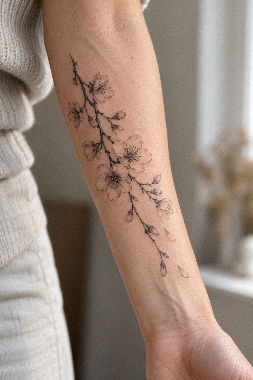 Sternum or Shoulder? A Bold Cherry Blossom Decision