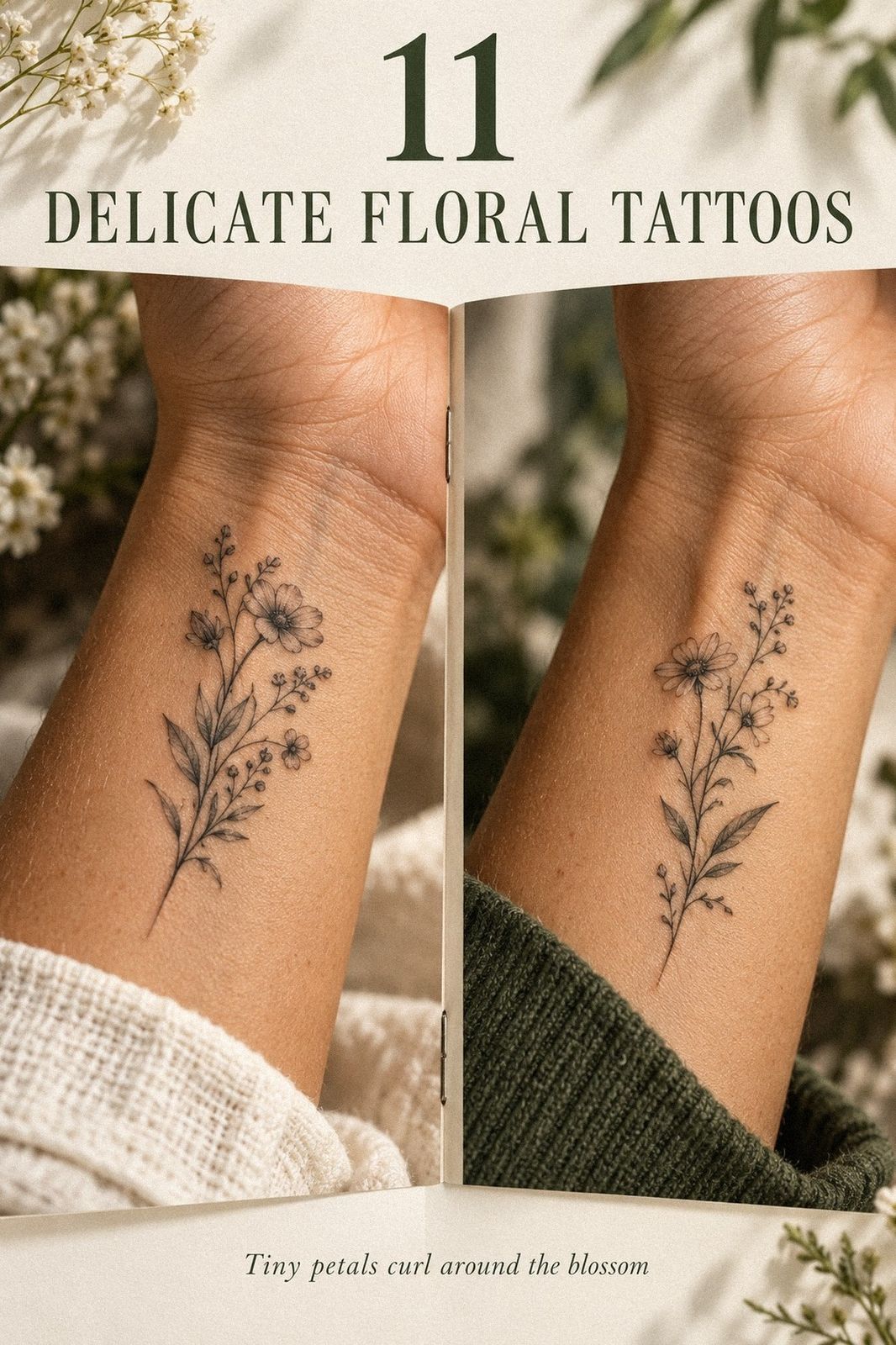 11 Delicate Floral Tattoos That Stay Hidden Until You Want Them