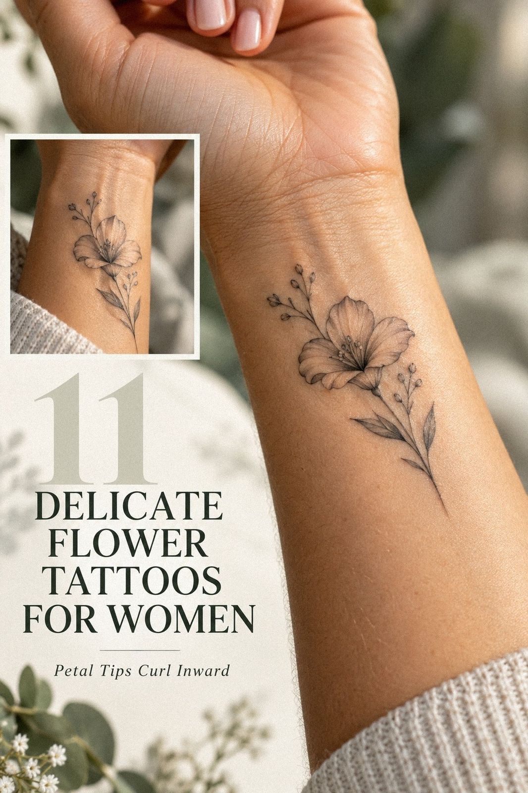 11 Delicate Flower Tattoos for Women That Makes Your First Ink Simpler