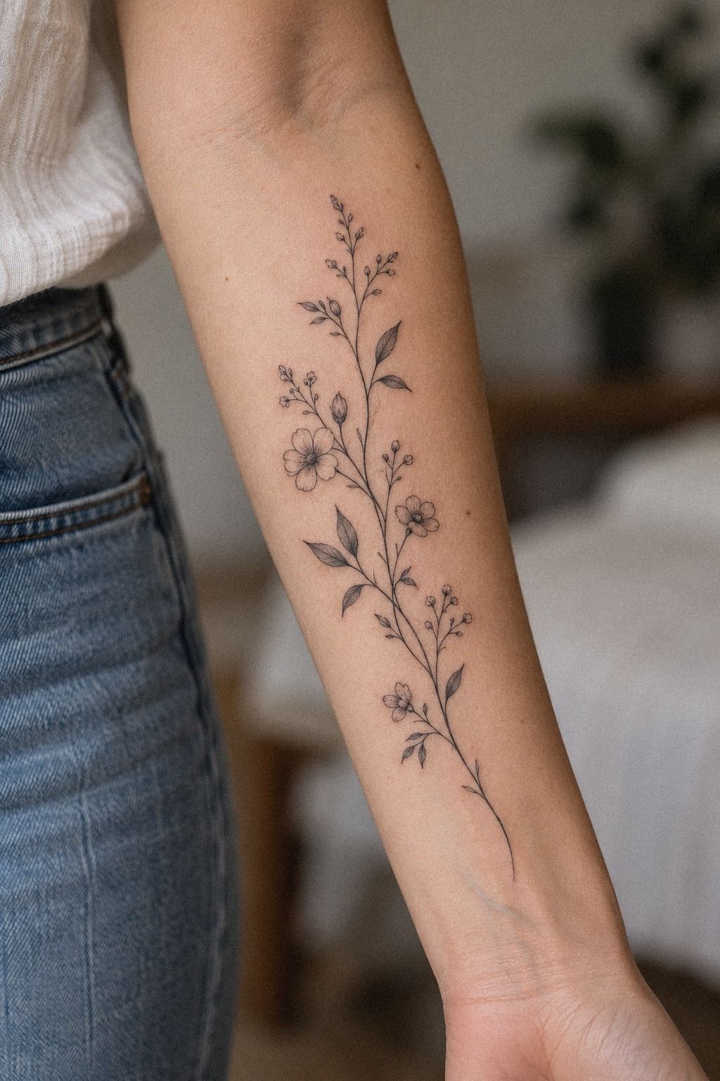Start with a Small Delicate Flower Tattoo on the Wrist