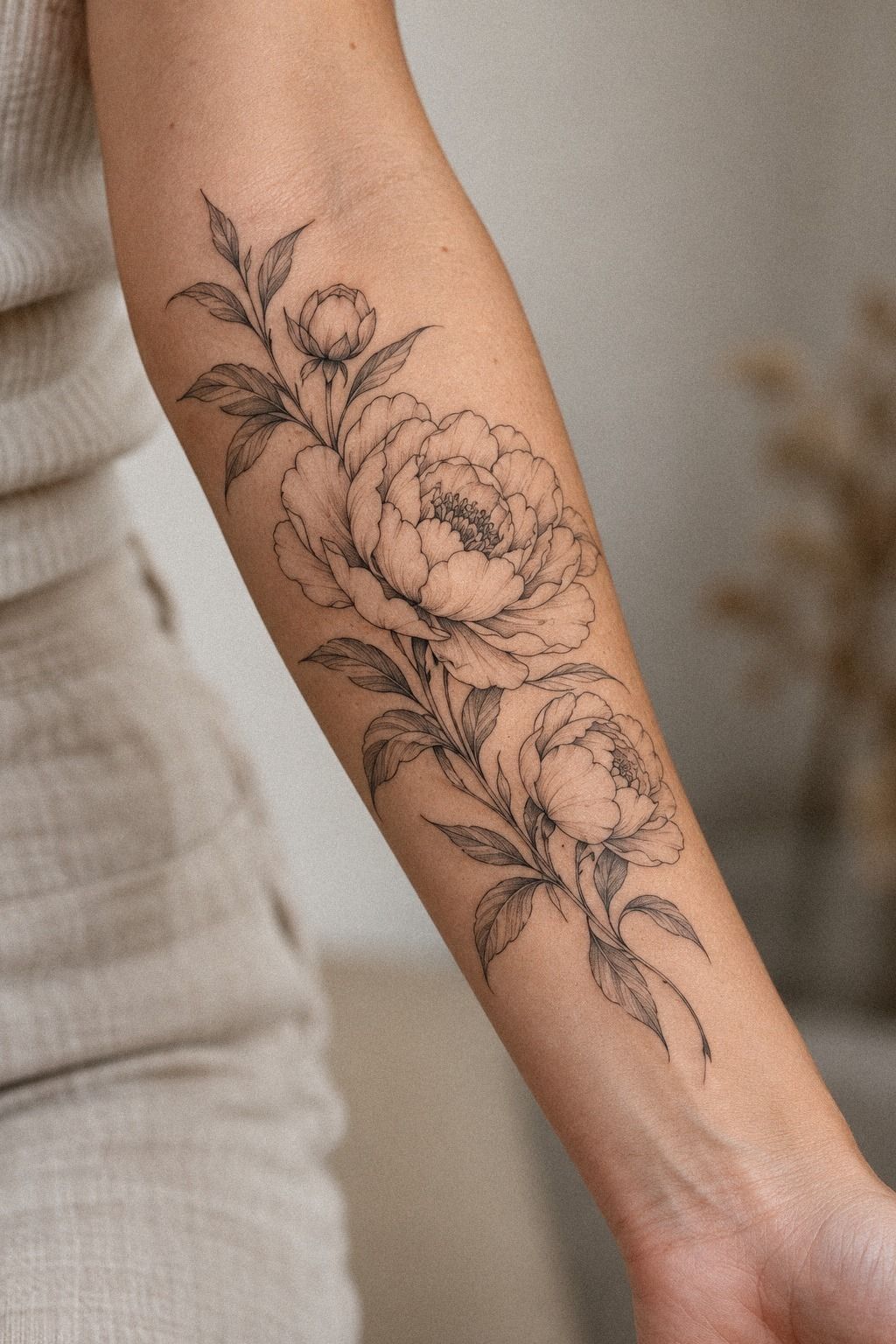 Start Small: Delicate Peony Tattoo on the Wrist