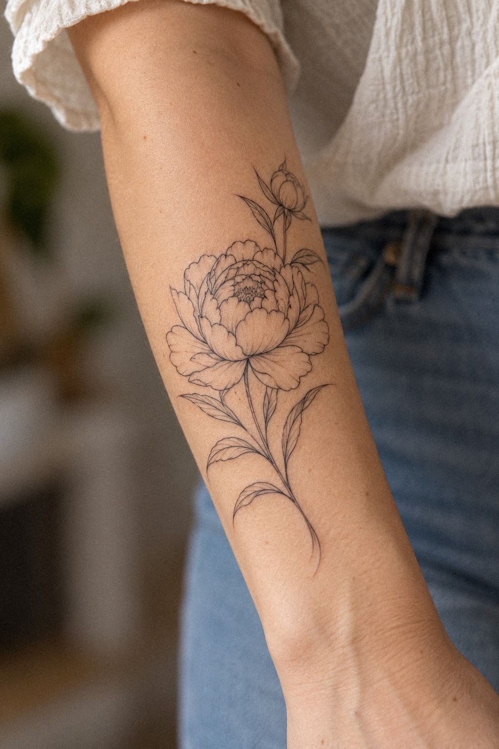 Watercolor Shoulder Peony: Color with a Clear Edge