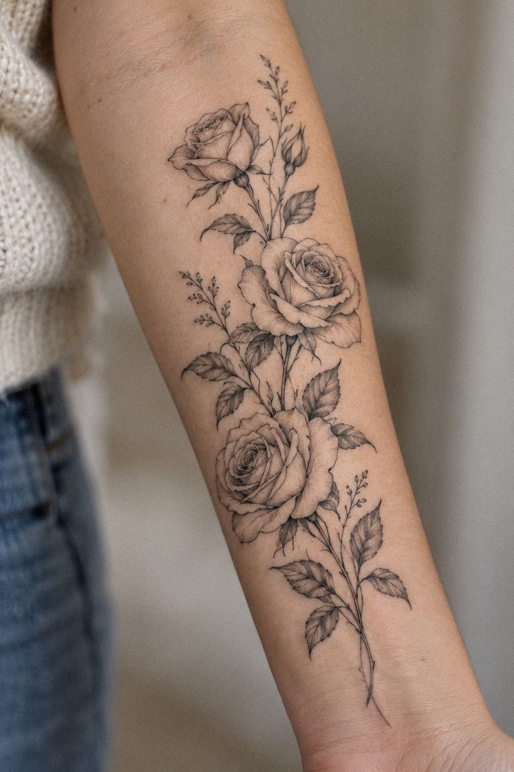 Vintage Rose Tattoos in Soft Shading