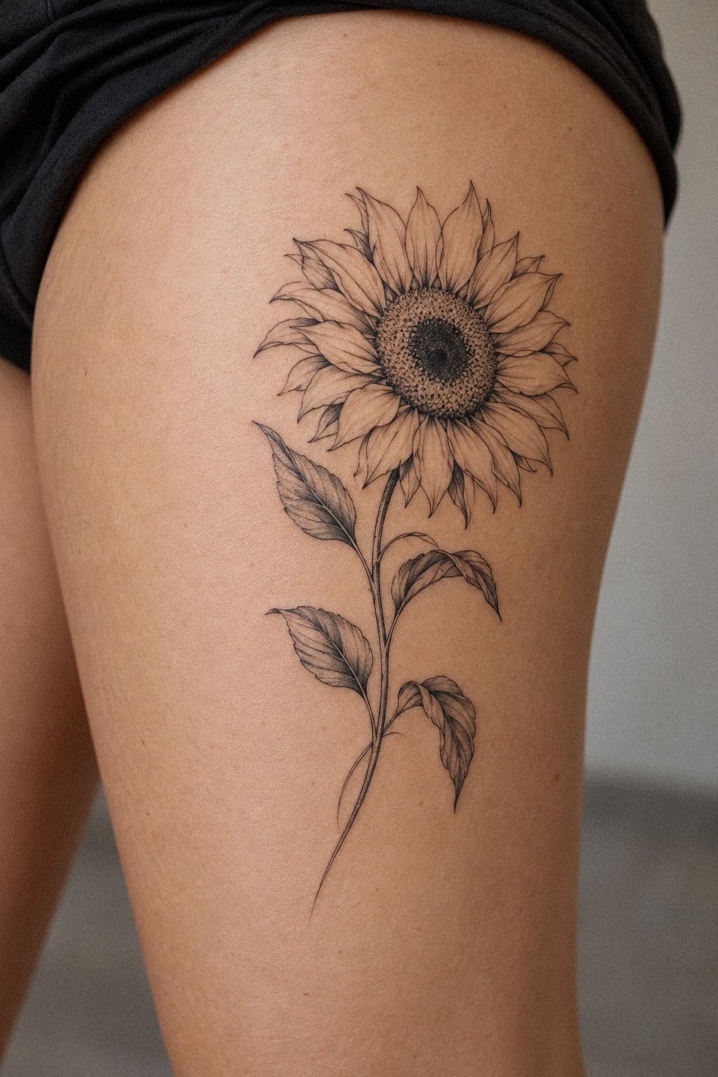 Fine Line Sunflower Wrist Botanical