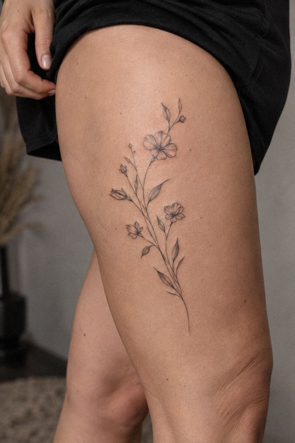 Choose Delicate Linework for Small Flower Tattoos
