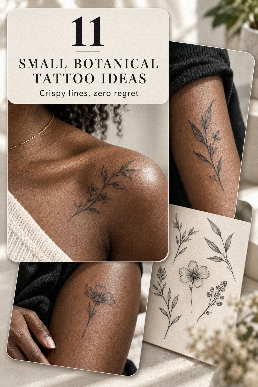 11 Small Botanical Tattoo Ideas Under $150