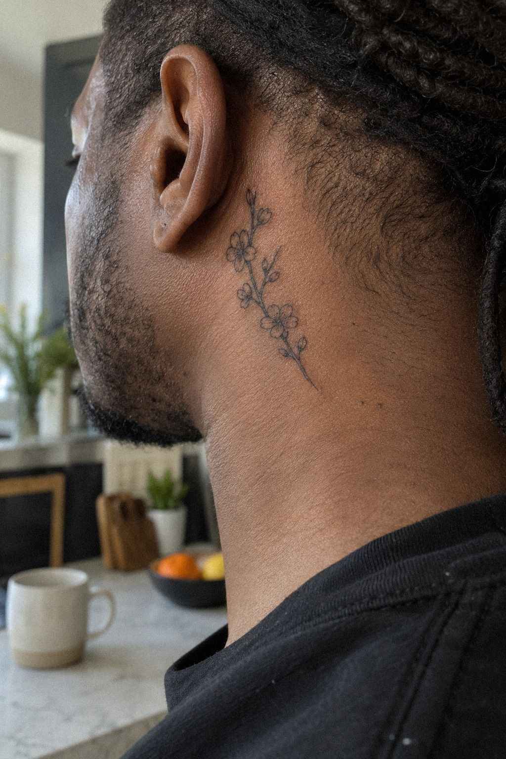 Small Cherry Blossom Tattoo With Minimal Branch Linework